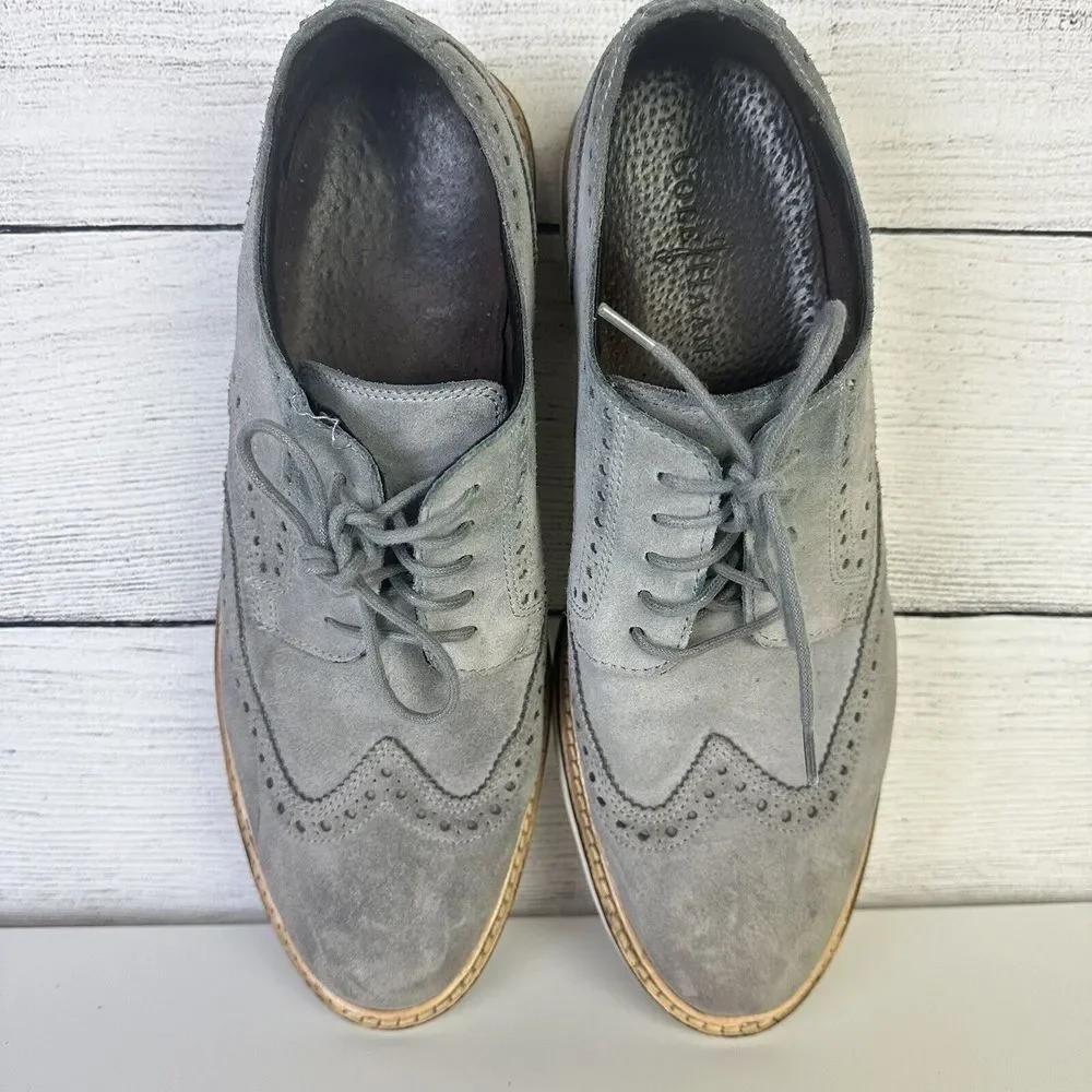 Cole Haan Briscoe Gray Suede Leather Casual Wingtip C12456 Mens Shoes 9.5 M‎